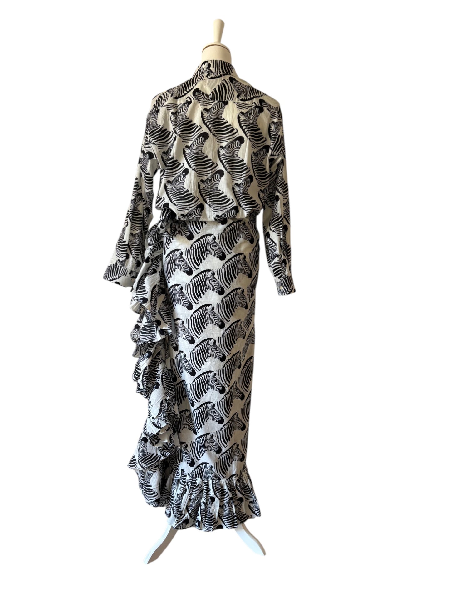 COMPLETO ZEBRE : gonna pareo + camicia